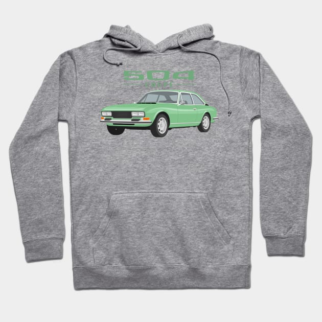 504 Coupé Cabriolet Coupe green Hoodie by creative.z
